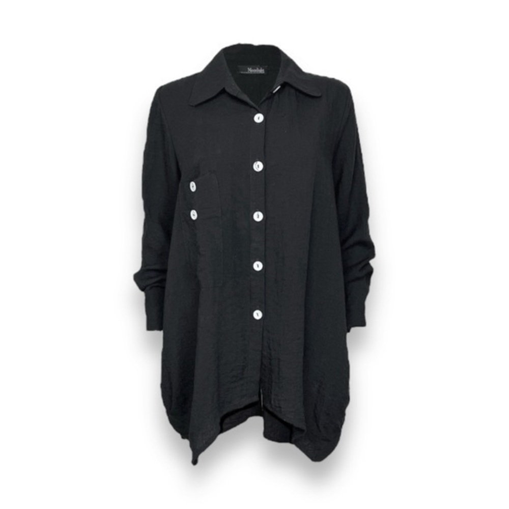 Moonlight Black Button Down Tunic - sz Large